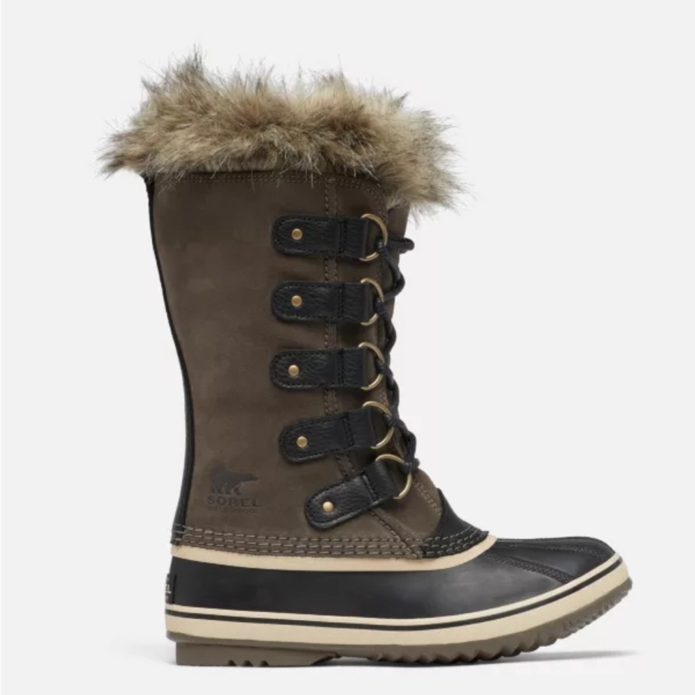 Sorel Joan of Arctic snow boots with fur!  Size 8. Chocolate and tan brown.